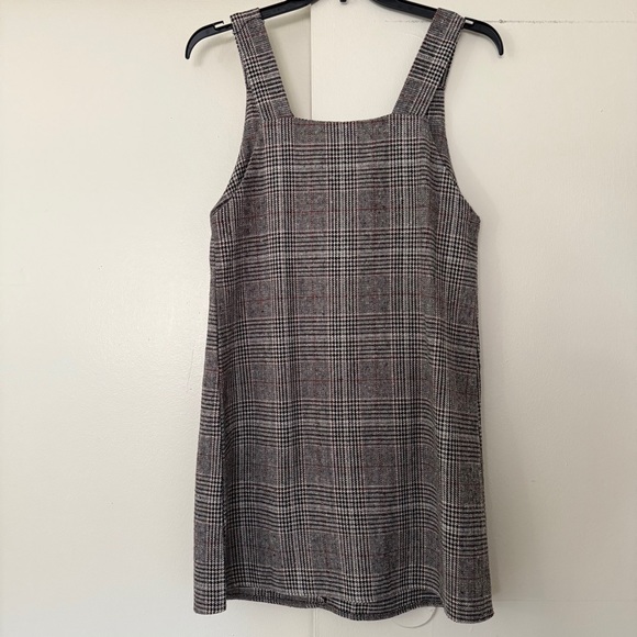 Women plaid Short Dress Jumper Overall Dress Casual Street Airport Style Size M - Picture 4 of 6